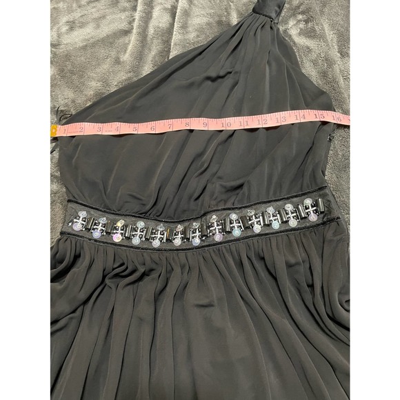 NWT Dolce & Gabbana Midi Black Coctail Dress One Strap Beaded Zip 44 - Picture 9 of 14